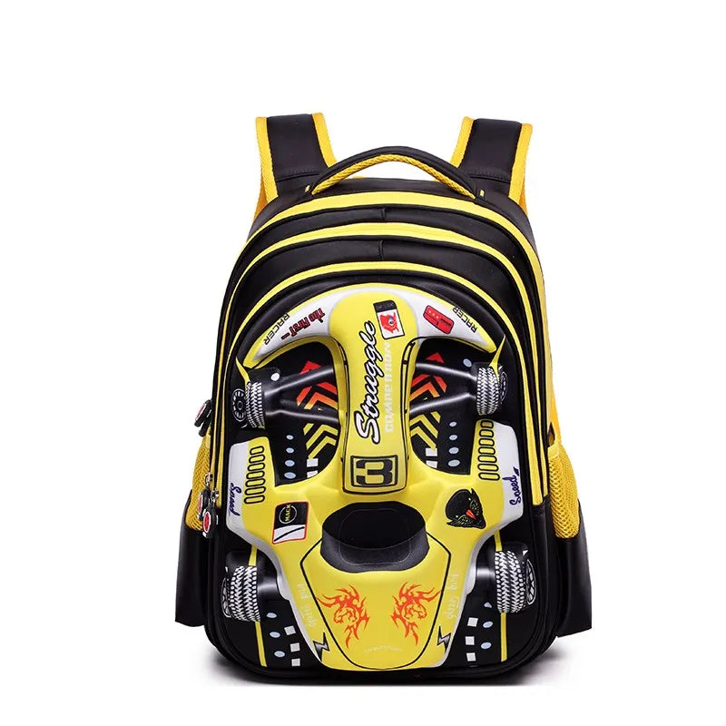 Mochila Infantil Carro de Corrida 3D - Seja o Mais Rápido da Turma