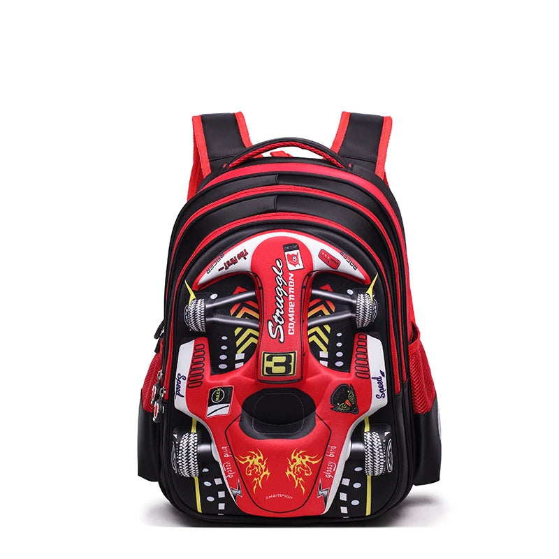 Mochila Infantil Carro de Corrida 3D - Seja o Mais Rápido da Turma
