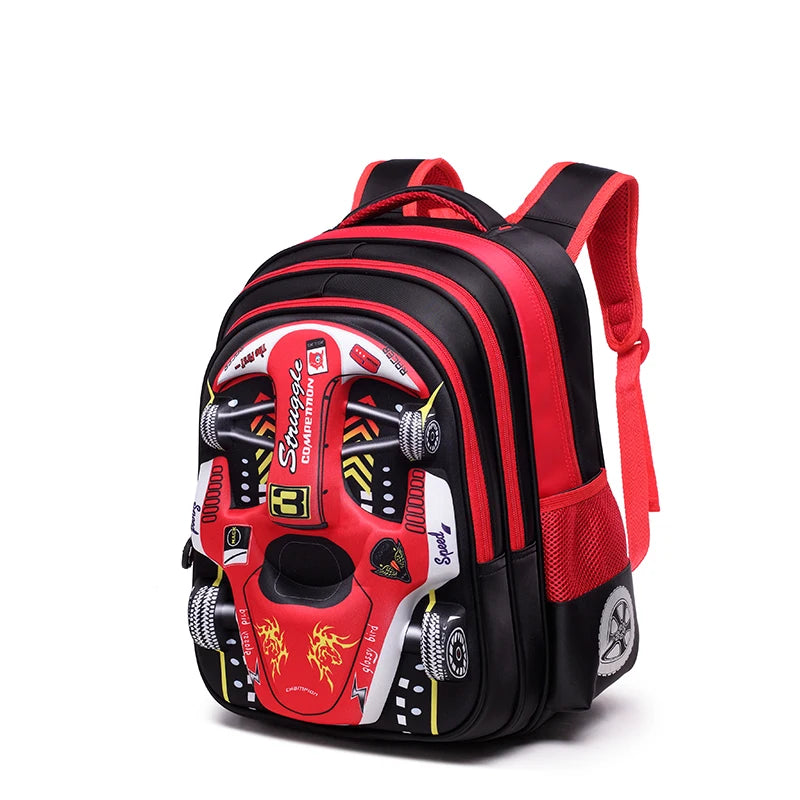 Mochila Infantil Carro de Corrida 3D - Seja o Mais Rápido da Turma