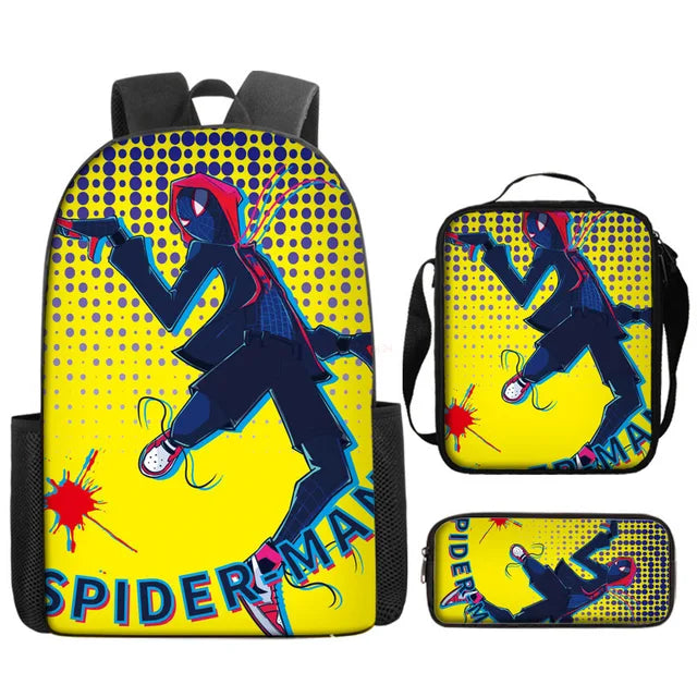 Kit Escolar Infantil Mochila com Lancheira e Estojo Homem Aranha