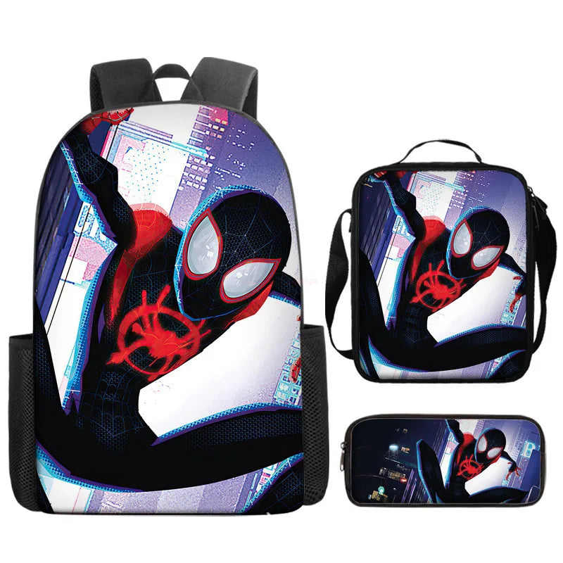Kit Escolar Infantil Mochila com Lancheira e Estojo Homem Aranha