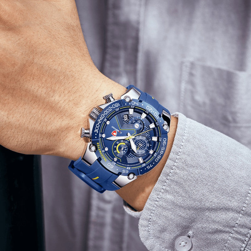Relógio Masculino CHEETAH TACHYMETER - Design Sport Fino, Cronógrafo, Calendário e à Prova D'água