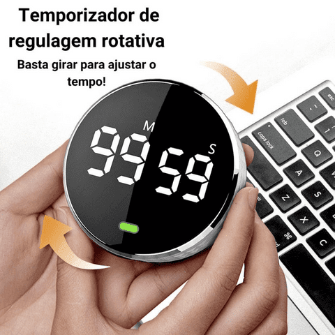 Temporizador magnético MAX FOCUS™ multiuso com LED e efeitos sonoros - Inov&tec