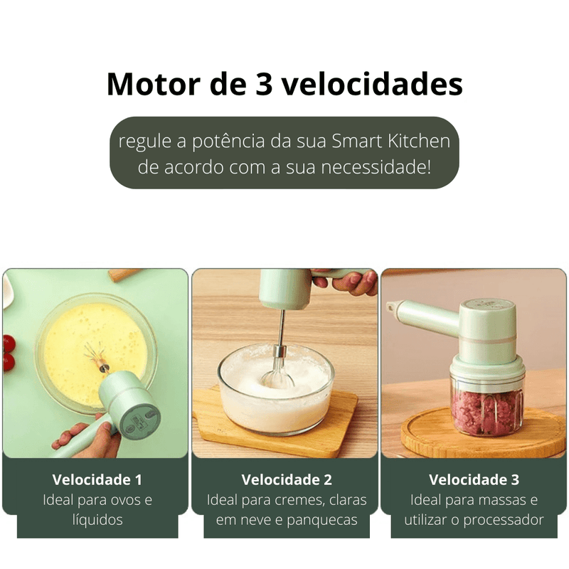 Batedeira Portátil Com Processador de Alimentos  SMART KITCHEN - Inov&tec
