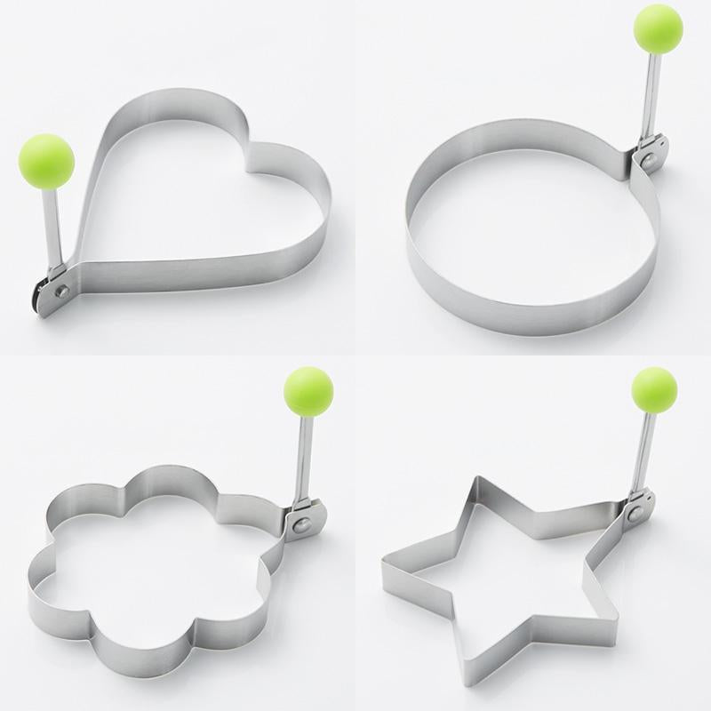 4 Peças de Molde de Ovo Frito de Aço Inoxidável - Egg Mold