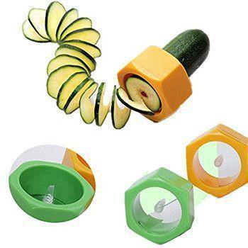 2 Peças de Fatiador de Vegetais em Espiral - Spiral Vegetable Slicer