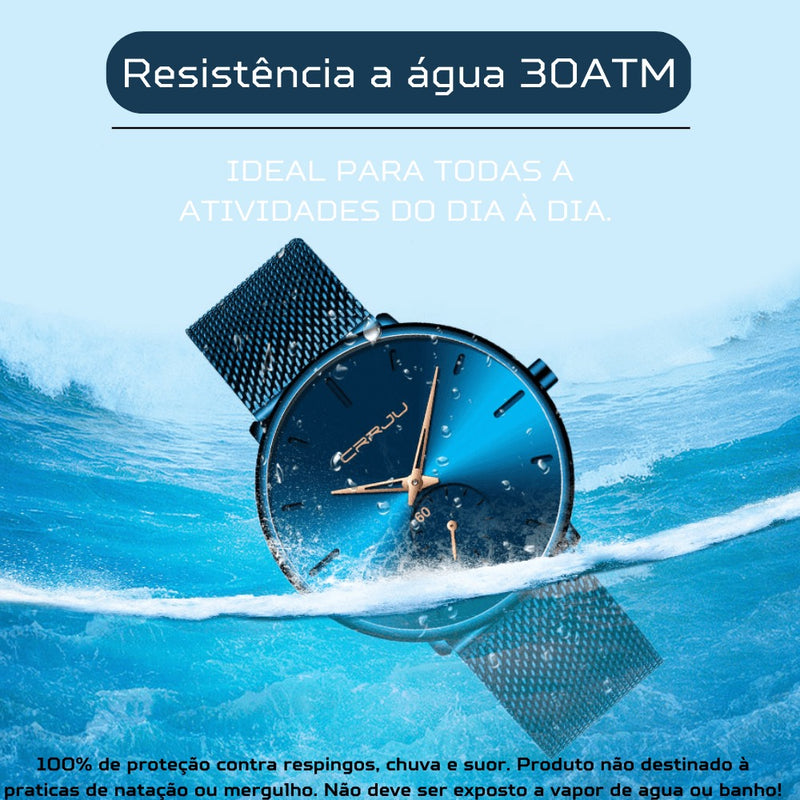 Relógio Minimalista Ultra fino e Resistente CRRJU SIMPLE