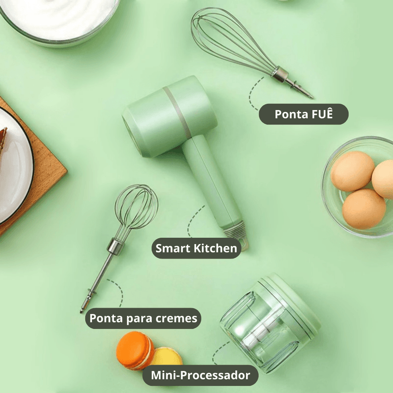 Batedeira Portátil Com Processador de Alimentos  SMART KITCHEN - Inov&tec