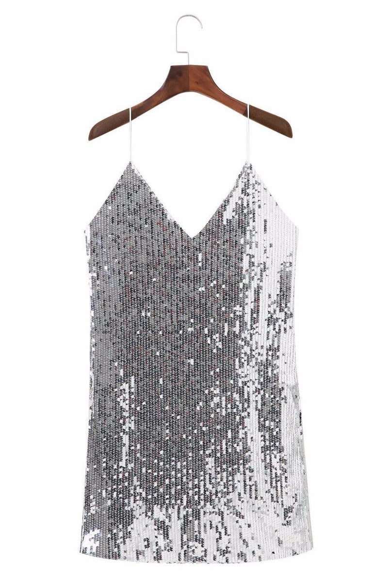 Vestido Curto Alcinha Paetê em Algodão Star Night