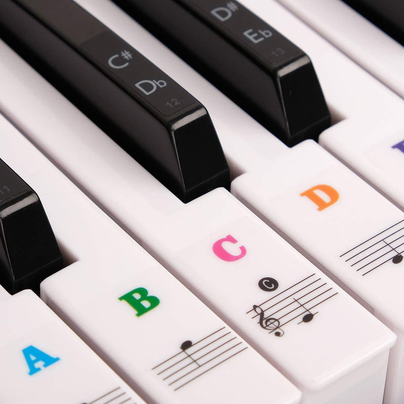 Kit de Letras e Notas Adesivas para Teclas de Piano Piano Key