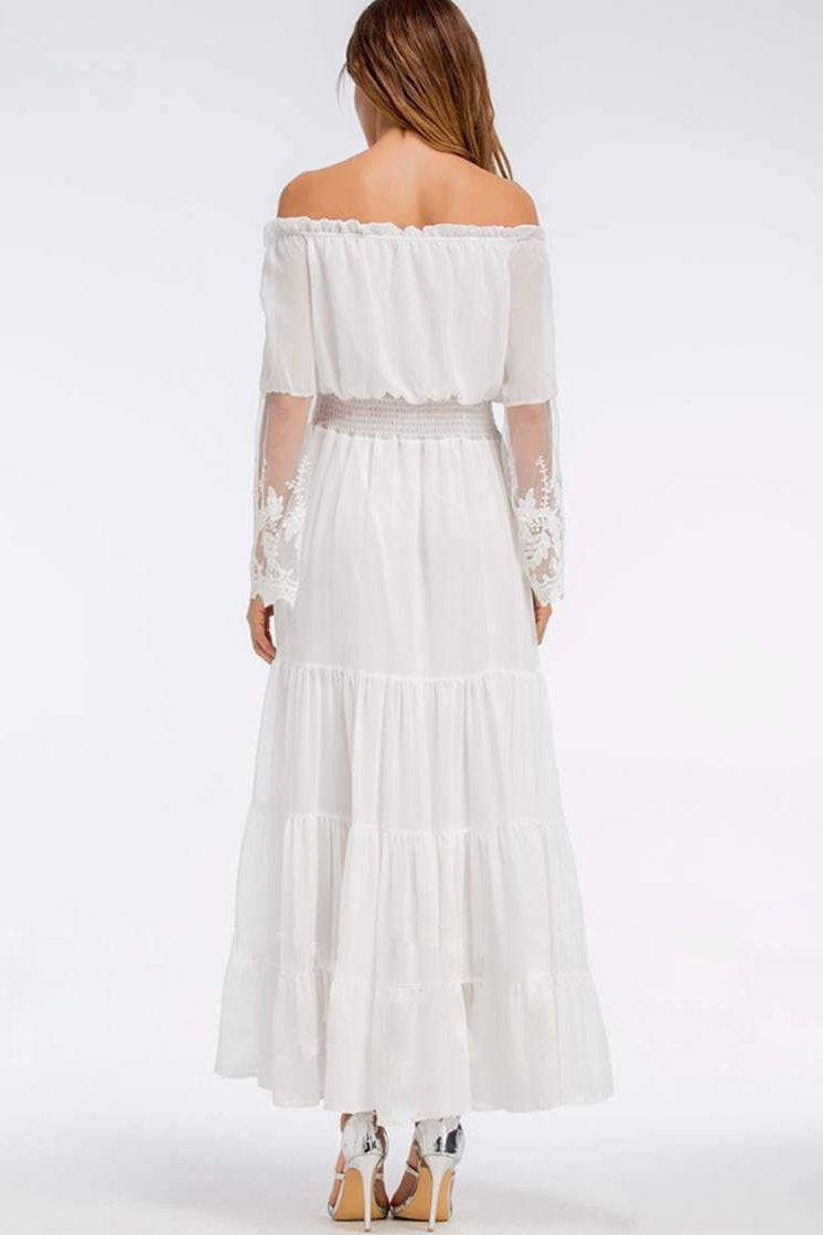 Vestido Longo Ombro a Ombro Vintage - Maxi
