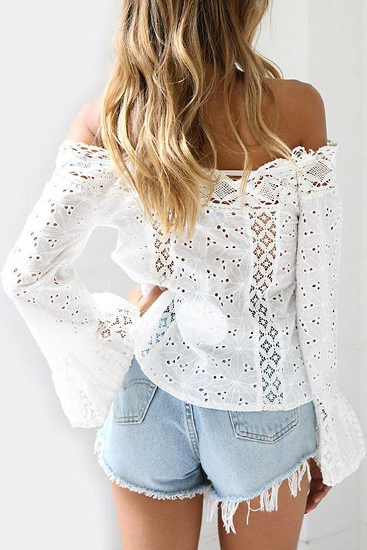 Blusa Feminina Renda Ombro a Ombro - Vintage