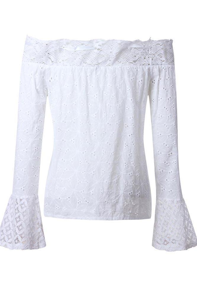 Blusa Feminina Renda Ombro a Ombro - Vintage