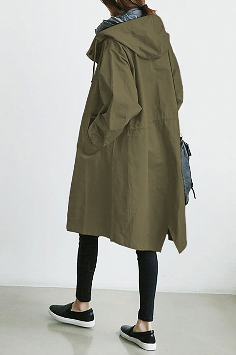 Jaqueta Parka Feminina Impermeável Corta Vento com Capuz