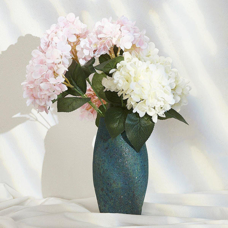 Kit com 2 Peças de Buquê de Flores em Seda de Hortênsia Artificial