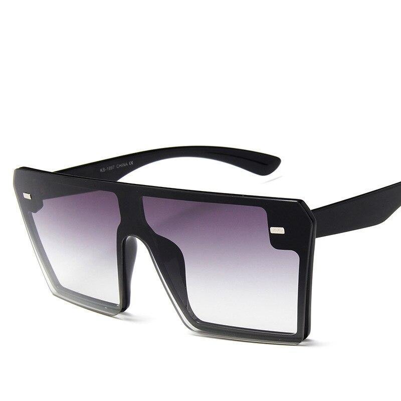 Óculos de Sol Vintage Quadrado moda Flat Top Uv400 Retro Square