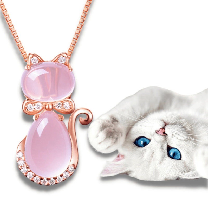 Corrente Veneziana Cravejada com Cristais de Zircônia e Pingente de Gato MISS CAT