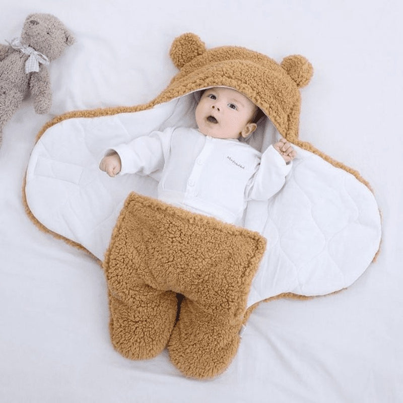 Saco de Dormir para Bebês em Pelúcia com Capuz Ursinho Dorminhoco [0 a 9 meses]