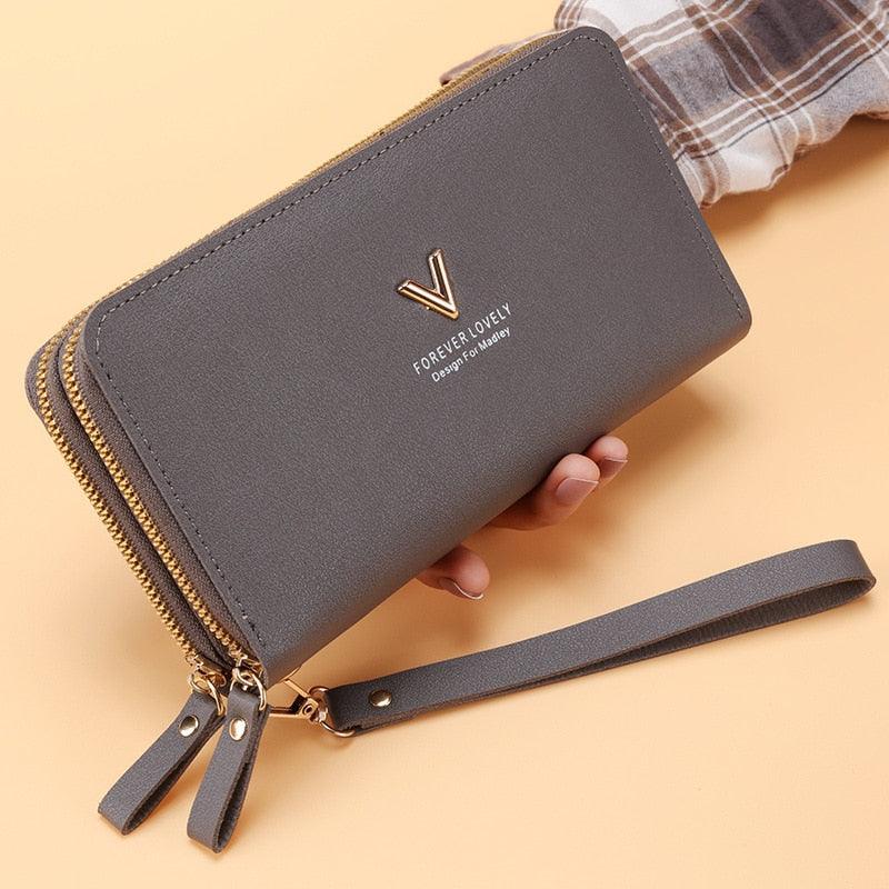 Carteira Feminina Bolsa Clutch LUXURY MONEY com Dois Zíperes - Inov&tec