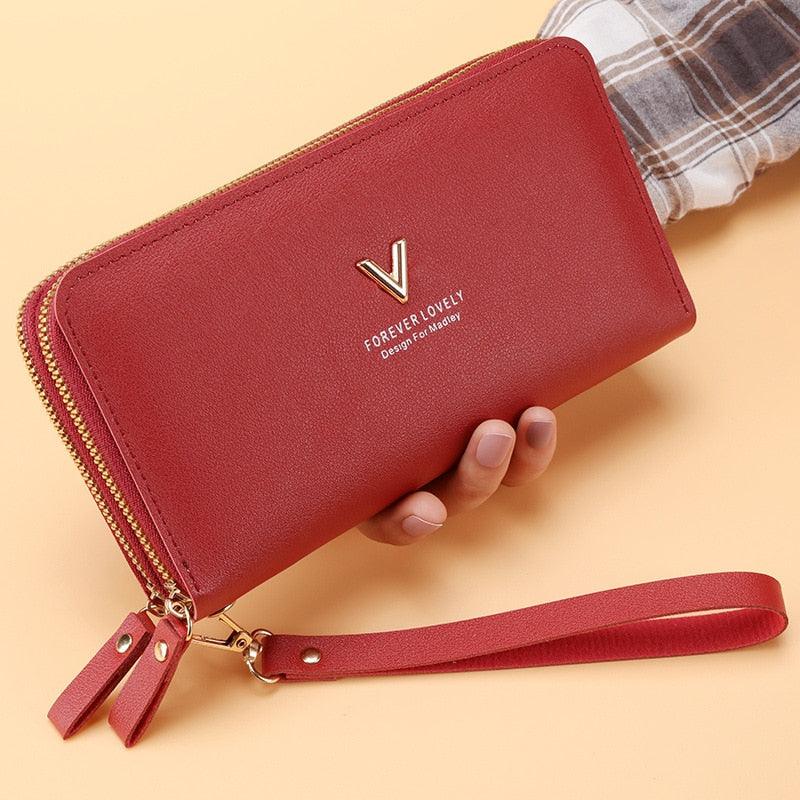 Carteira Feminina Bolsa Clutch LUXURY MONEY com Dois Zíperes - Inov&tec