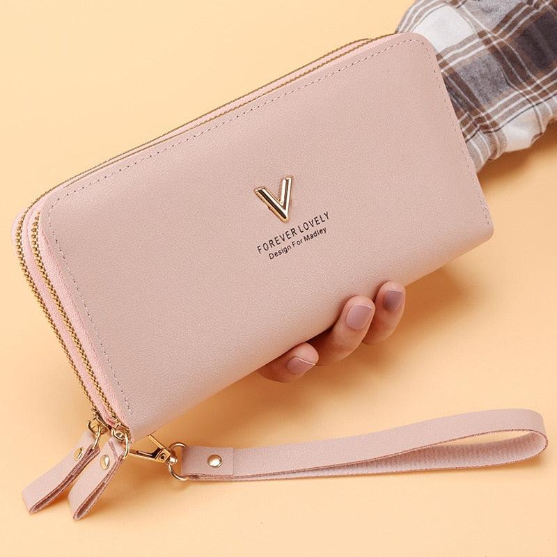 Carteira Feminina Bolsa Clutch LUXURY MONEY com Dois Zíperes - Inov&tec