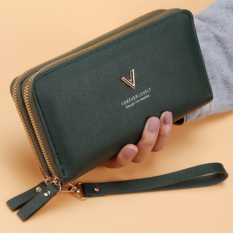 Carteira Feminina Bolsa Clutch LUXURY MONEY com Dois Zíperes - Inov&tec
