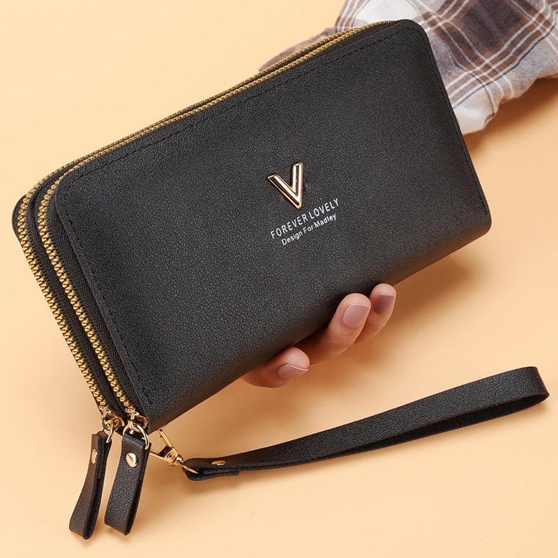 Carteira Feminina Bolsa Clutch LUXURY MONEY com Dois Zíperes - Inov&tec