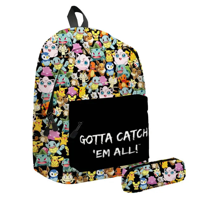 Kit Escolar Infantil 3 em 1 Mochila com Lancheira e Estojo Pokémon