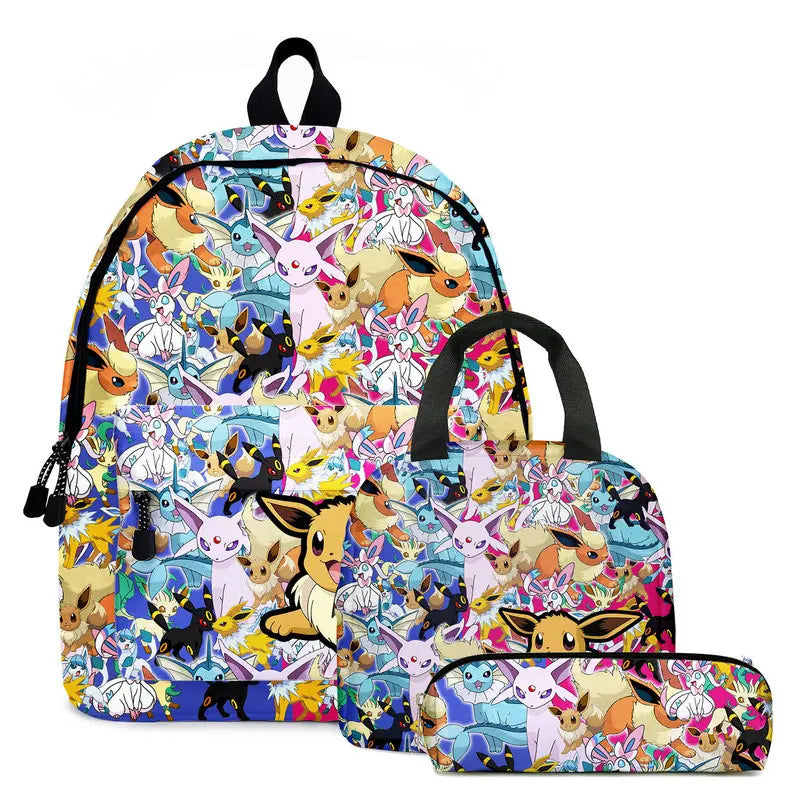 Kit Escolar Infantil 3 em 1 Mochila com Lancheira e Estojo Pokémon