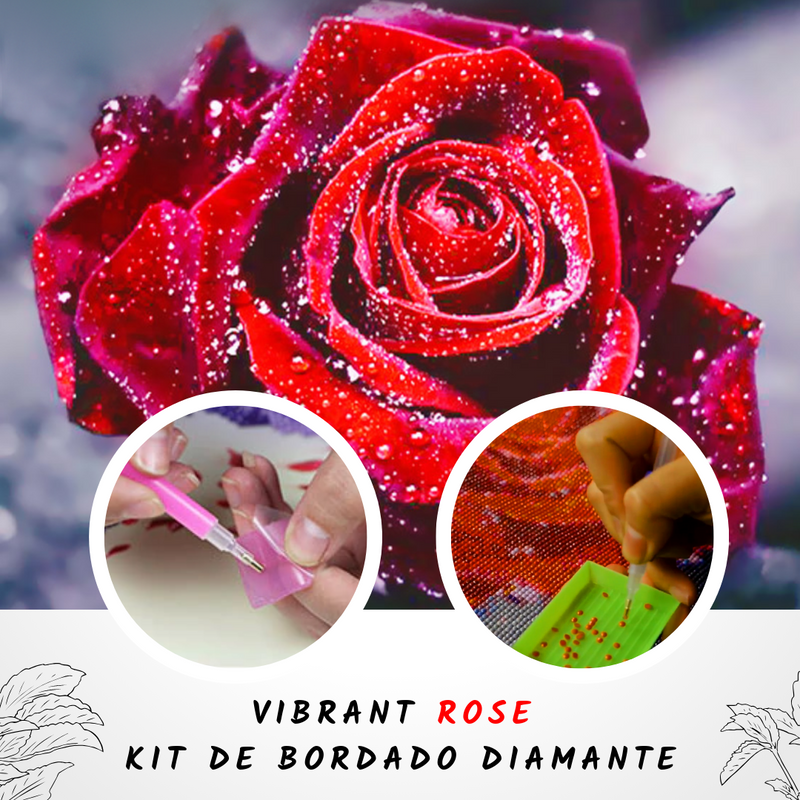 Vibrant Rose - Kit de Bordado Diamante