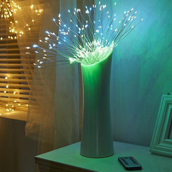 Luminária Estilo Fogos de Artifício em Fio de Cobre com 120 Luzes de LEDs