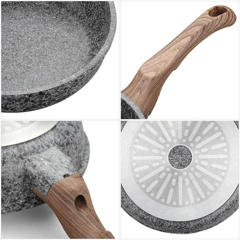Panela de Granito Antiaderente com Cabo de Madeira WOKKY