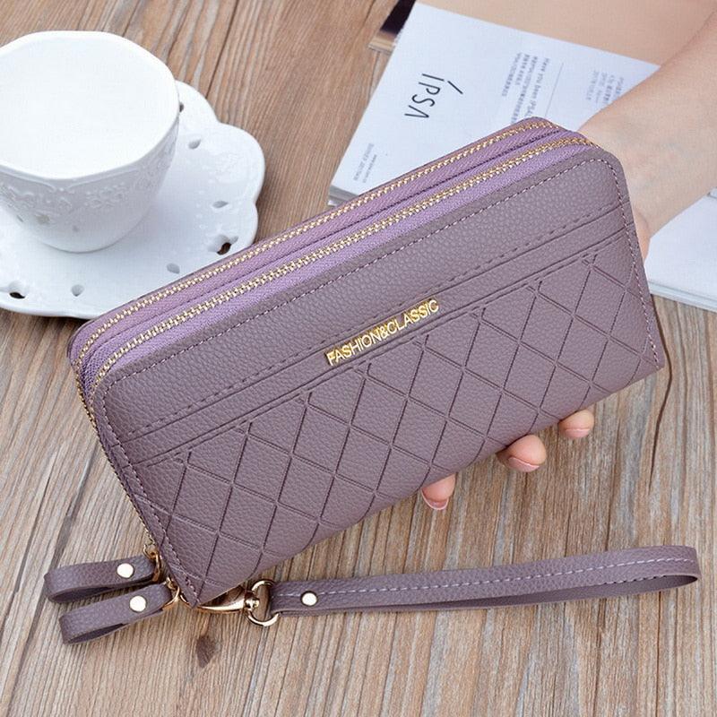 Carteira Feminina Bolsa Clutch LUXURY MONEY com Dois Zíperes - Inov&tec