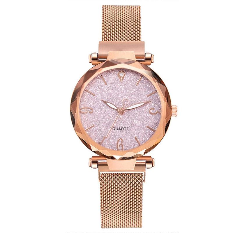 Relógio Feminino QUARTZ Lady Rosê - Luxuoso com Pulseira Rosê Gold e Fundo Cristal Rosê (ÚLTIMAS PEÇAS EM QUEIMA DE ESTOQUE) - Inov&tec