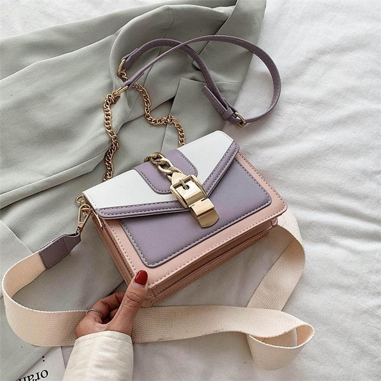 Bolsa Feminina FASHION CHAIN - Bolsa de Ombro em Couro PU, HandBag - Inov&tec