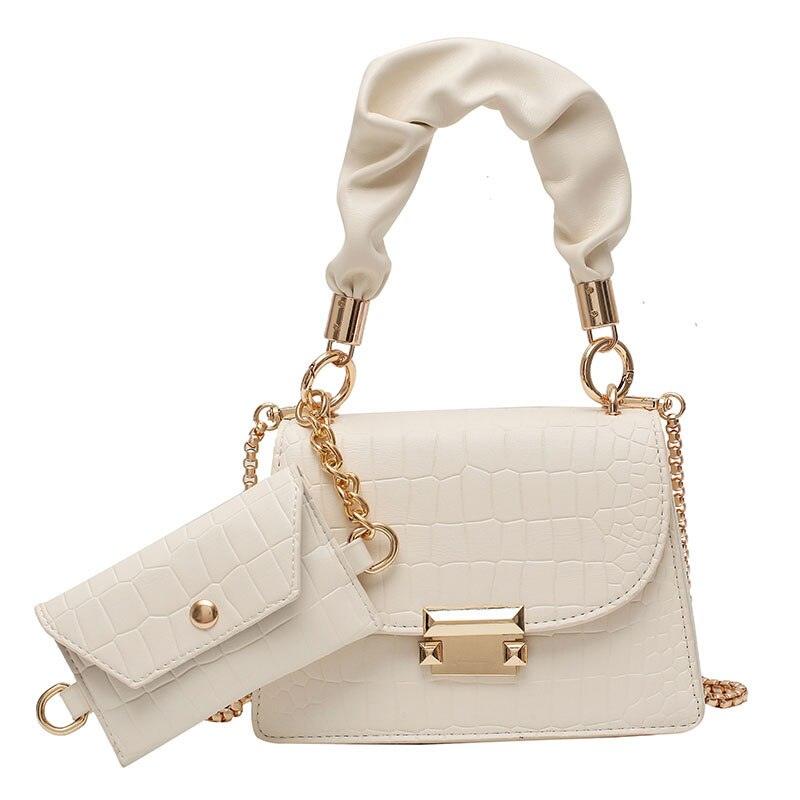 Conjunto Bolsa e Carteira LADY CRODODILE - Em Couro PU Crocodilo - Inov&tec