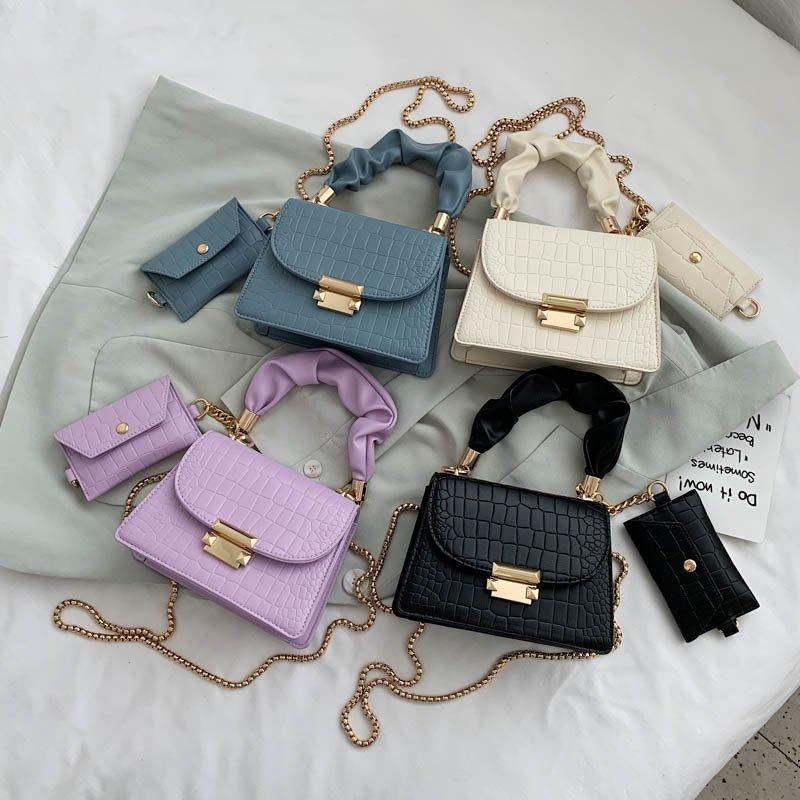 Conjunto Bolsa e Carteira LADY CRODODILE - Em Couro PU Crocodilo - Inov&tec
