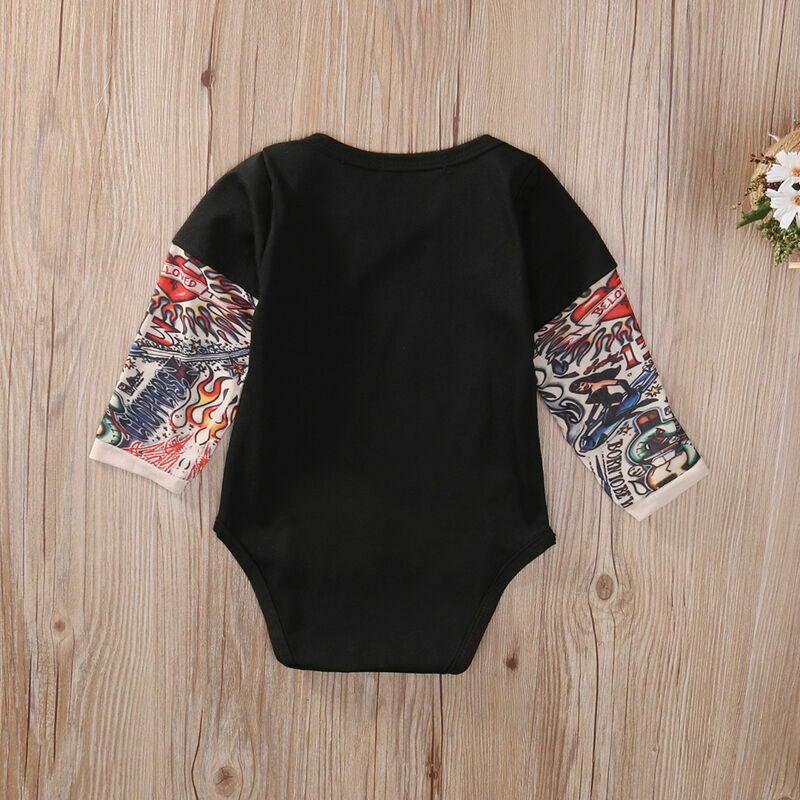 Camiseta/Body Com Tatuagem Fake Para Crianças e Bebes - TATOO BABY Divertido e Confortável - Inov&tec