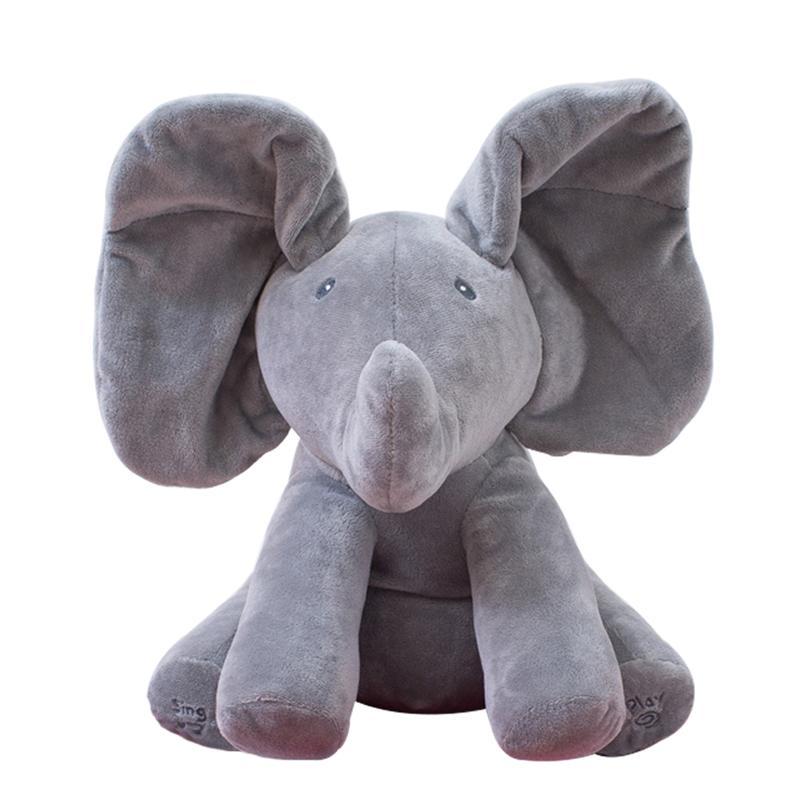 Elefante de Pelúcia Musical Canta e Mexe as Orelhas