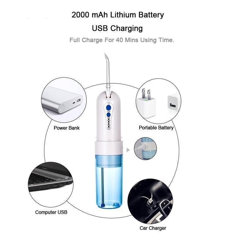 Irrigador Oral Bucal com 5 Bicos Intercambiáveis Limpeza Profunda Water Flosser