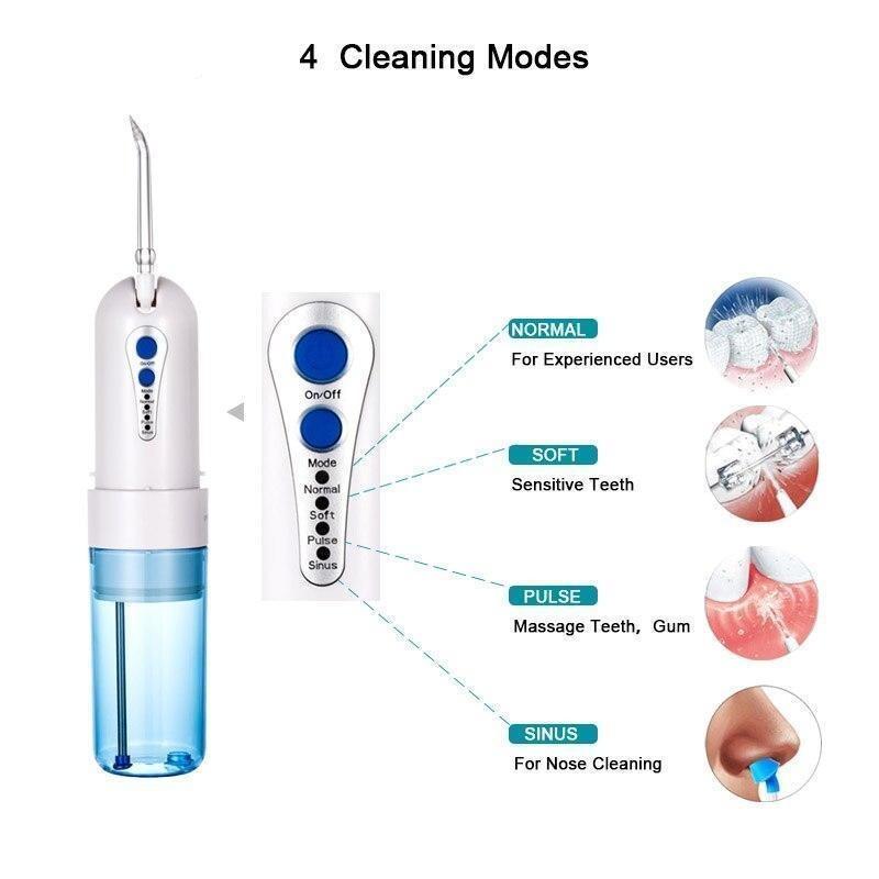 Irrigador Oral Bucal com 5 Bicos Intercambiáveis Limpeza Profunda Water Flosser