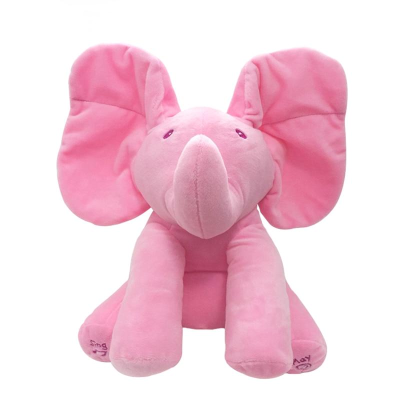 Elefante de Pelúcia Musical Canta e Mexe as Orelhas