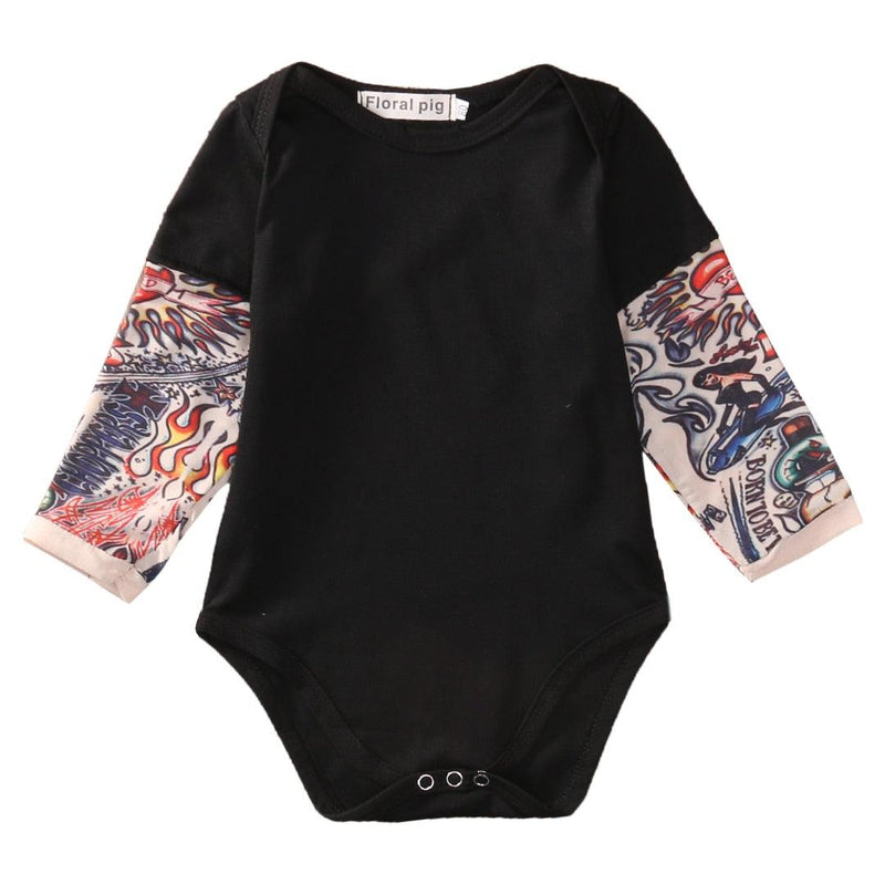 Camiseta/Body Com Tatuagem Fake Para Crianças e Bebes - TATOO BABY Divertido e Confortável - Inov&tec