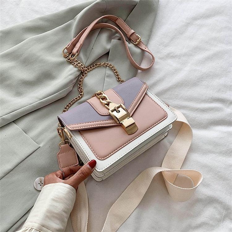 Bolsa Feminina FASHION CHAIN - Bolsa de Ombro em Couro PU, HandBag - Inov&tec