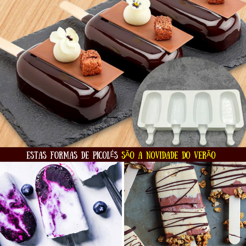 Molde de Sorvete em Silcone Forma para Picolé Frozen Lolly