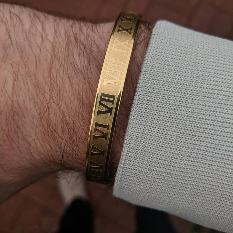 Pulseira ROMANA - Joia em Aço Inoxidável Banhada em Ouro e Prata
