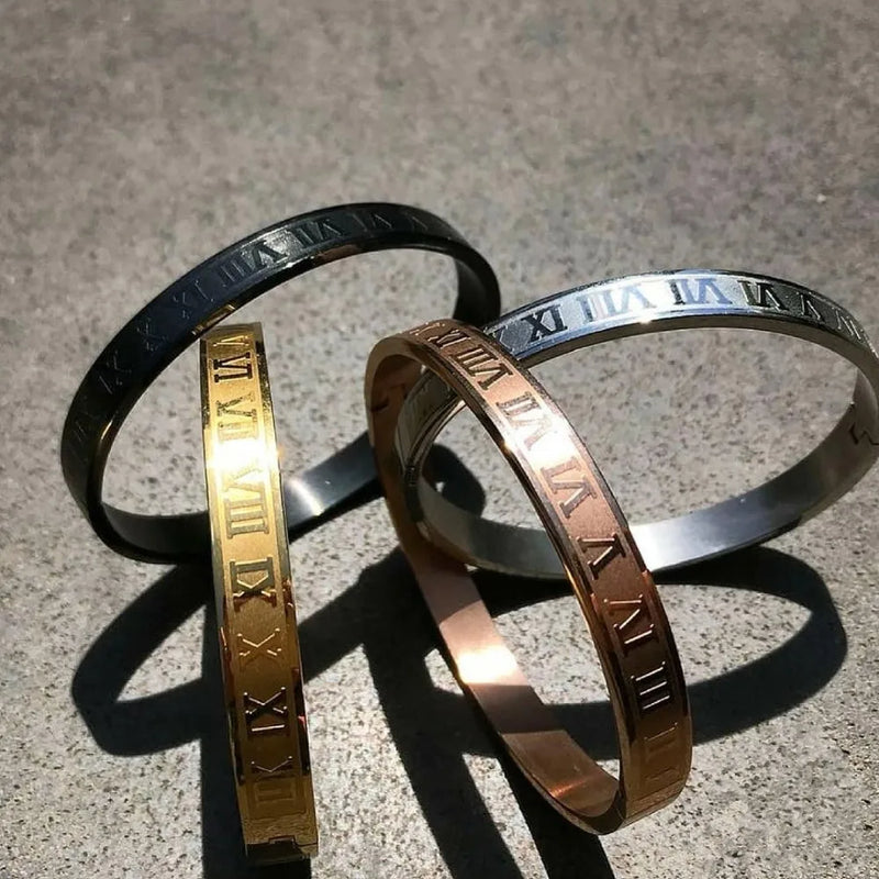 Pulseira ROMANA - Joia em Aço Inoxidável Banhada em Ouro e Prata