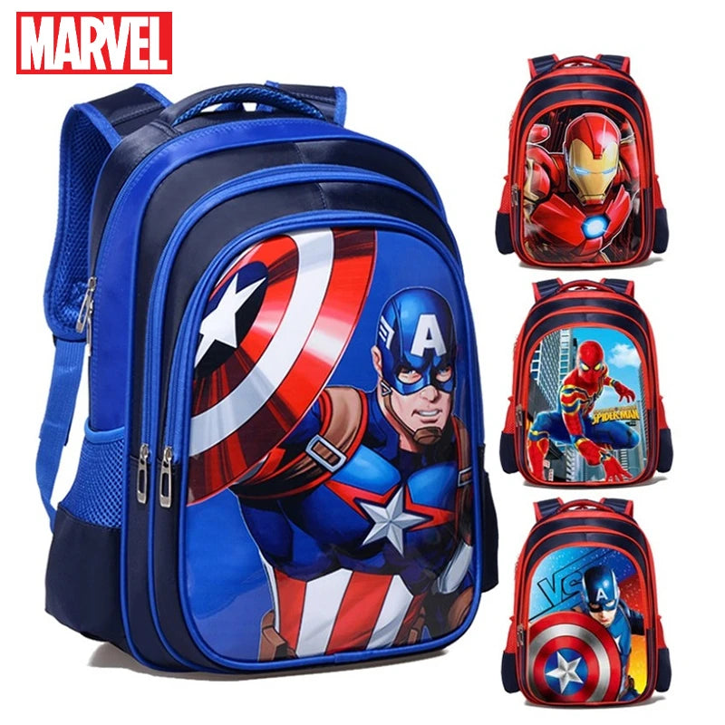 Mochila Escolar Infantil com 3 Compartimentos à Prova D'água Vingadores Heróis
