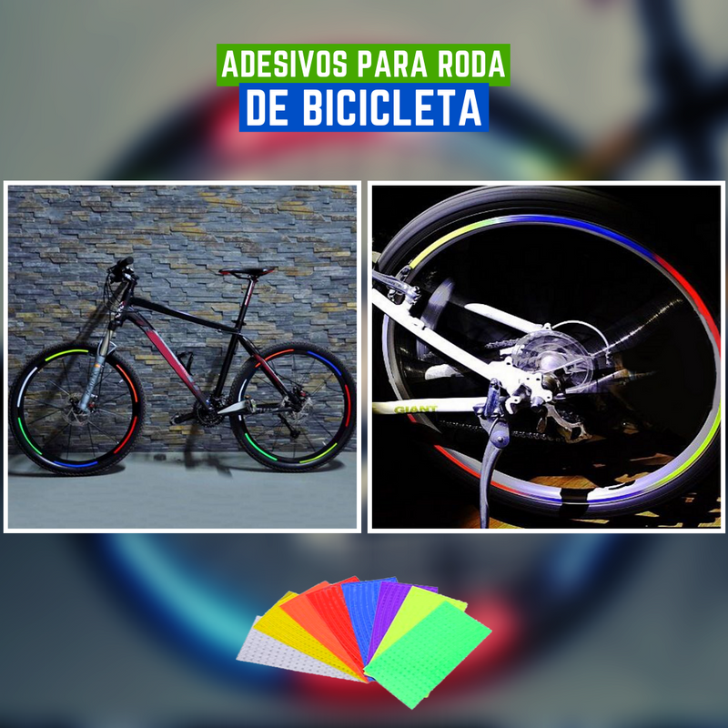 Safe Cycling - Adesivos para Roda de Bicicleta (kit de 3 peças)