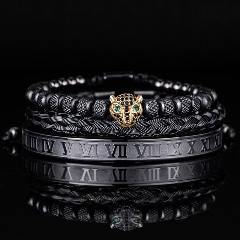 Kit de 3 Pulseiras Banhadas a Ouro e Prata Cravejadas com Cristais De Zircônia LUXURY PANTHER